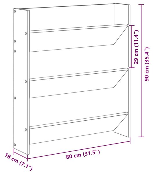 Fali cipőtartók polcokkal Egyéb 2 pcs Régi fa Faanyag