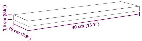 Polcos könyvespolc 4 pcs Fekete 40 x 10 x 1.5 cm Faanyag
