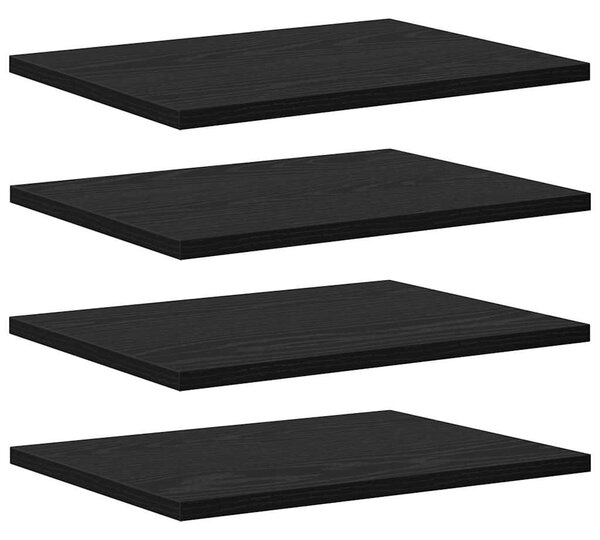Polcos könyvespolc 4 pcs Fekete 40 x 30 x 1.5 cm Faanyag