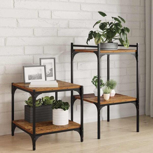 Polcos könyvespolc 3 szintes 4 db 40 x 40 x 1,5 cm Szerelt Fa