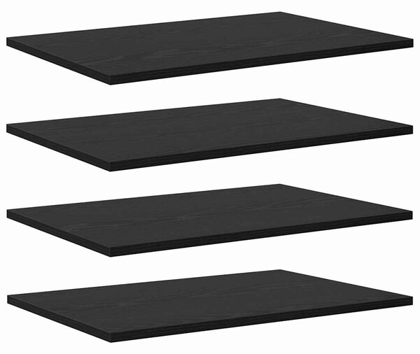 Polcos könyvespolc 4 pcs Fekete 60 x 40 x 1.5 cm Faanyag