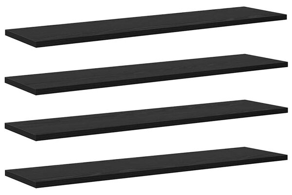 Polcos könyvespolc 4 pcs Fekete 80 x 20 x 1,5 cm Faanyag
