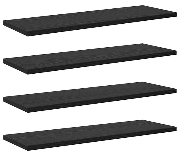 Polcos könyvespolc 4 pcs Fekete 60 x 20 x 1,5 cm Faanyag