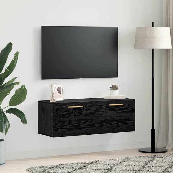 Fali Szekrény 100 x 36.5 x 35 cm Szerelt Fa Musta tammi