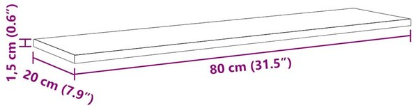 Polcos könyvespolc 4 pcs Barna 80 x 20 x 1,5 cm Faanyag