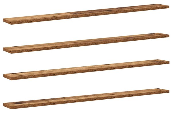 Polcos könyvespolc 4 pcs Barna 100 x 10 x 1.5 cm Faanyag