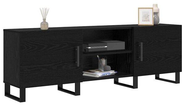 TV szekrény 150 x 30 x 50 cm Fekete tölgy Szerelt Fa