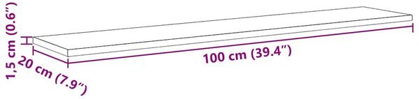 Polcos könyvespolc 4 pcs Barna 100 x 20 x 1,5 cm Faanyag