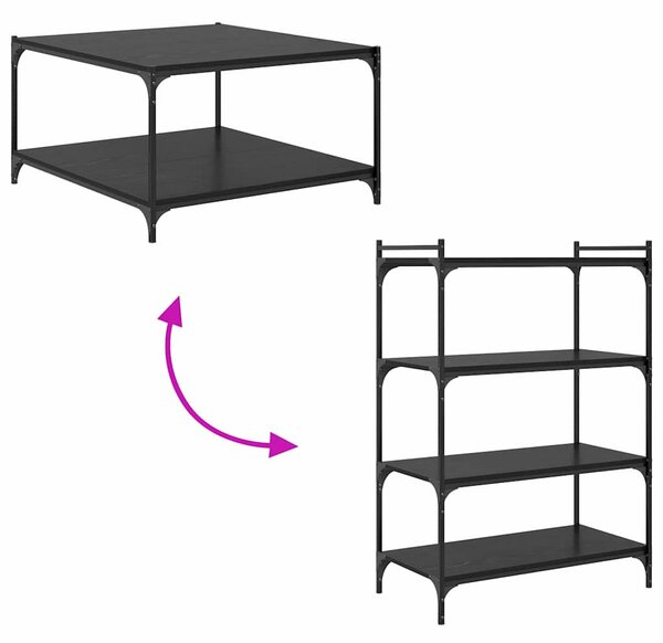 Polcos könyvespolc 4 pcs Fekete 80 x 40 x 1,5 cm Faanyag