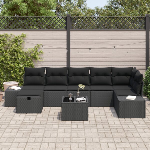 Kanapé Szett párnával 8 pcs polirattan