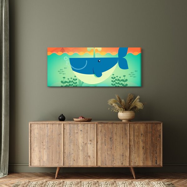 Kép - boldog bálna (120x50 cm)