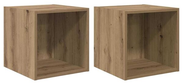 Fali Szekrény 2 pcs kézműves tölgy 37 x 37 x 37 cm Faanyag