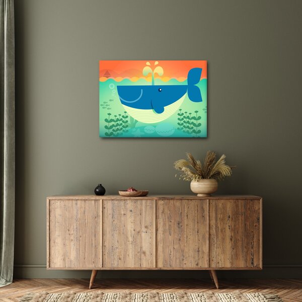 Kép - boldog bálna (70x50 cm)