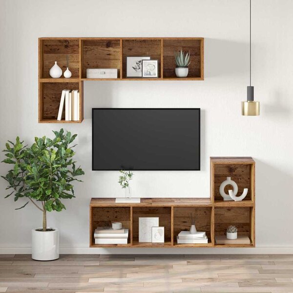 TV szekrény garnitúra Öreg fa 37 x 37 x 107 cm Faanyag