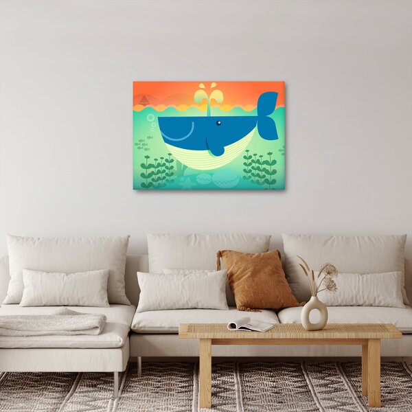 Kép - boldog bálna (70x50 cm)