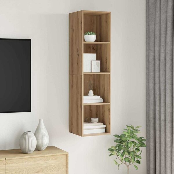 Fali TV szekrény kézműves tölgy 37 x 37 x 142.5 cm Faanyag