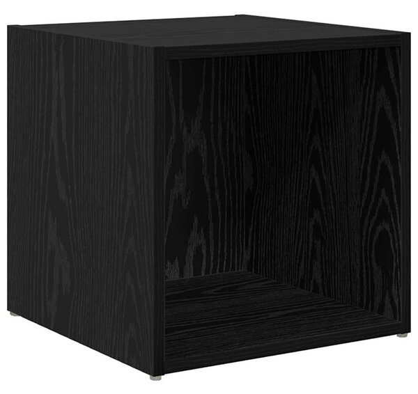 TV szekrény 2 pcs Fekete 37 x 35 x 37 cm Faanyag
