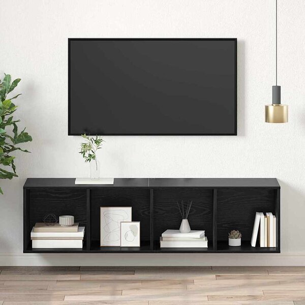 Fali TV szekrény Musta tammi 37 x 37 x 142.5 cm Faanyag
