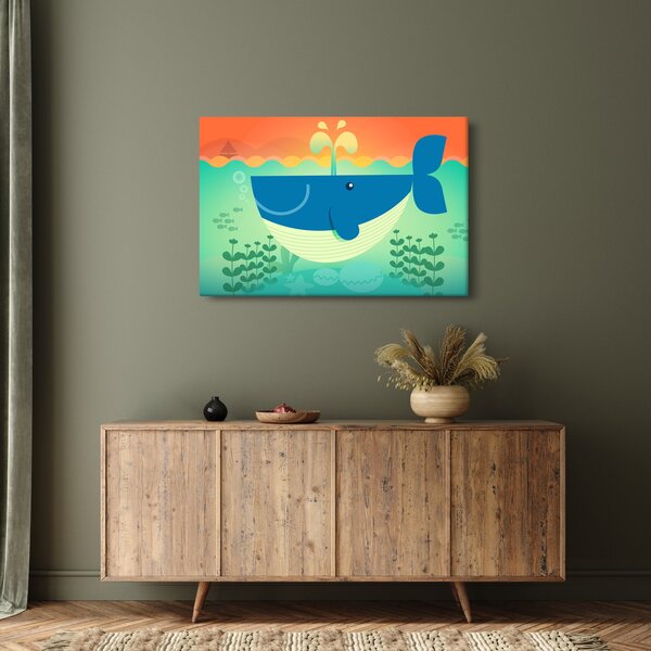 Kép - boldog bálna (90x60 cm)