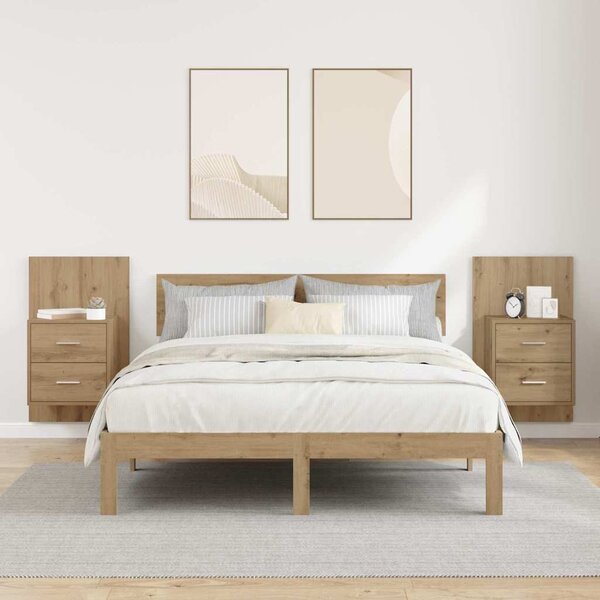 Fali éjjeli szekrény 2 db Artisan tölgy 48,5 x 32,5 x 80 cm