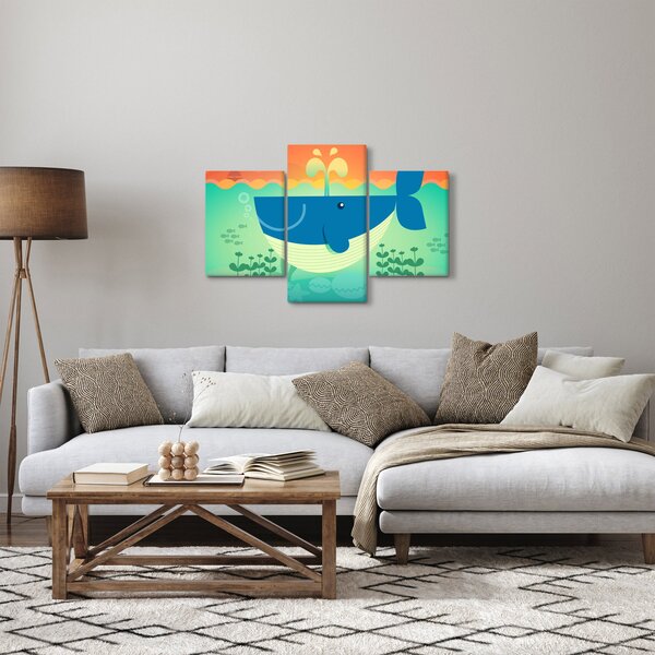 Kép - boldog bálna (90x60 cm)