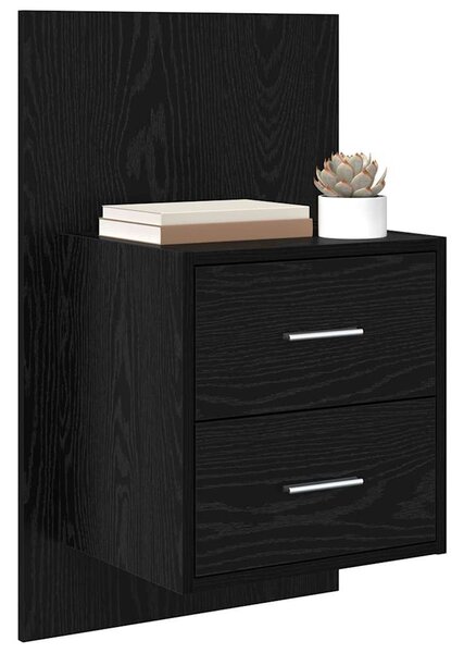 Fali éjjeli szekrény 2 pcs Fekete tölgy 48,5 x 32,5 x 80 cm