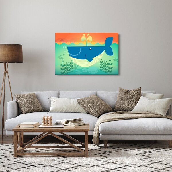 Kép - boldog bálna (90x60 cm)