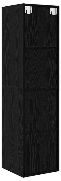 Fali TV szekrény Musta tammi 37 x 37 x 142.5 cm Faanyag