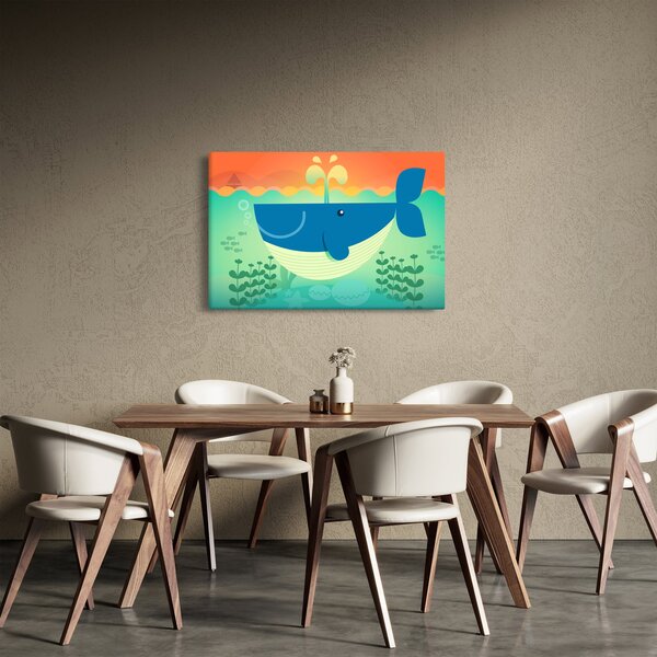 Kép - boldog bálna (90x60 cm)
