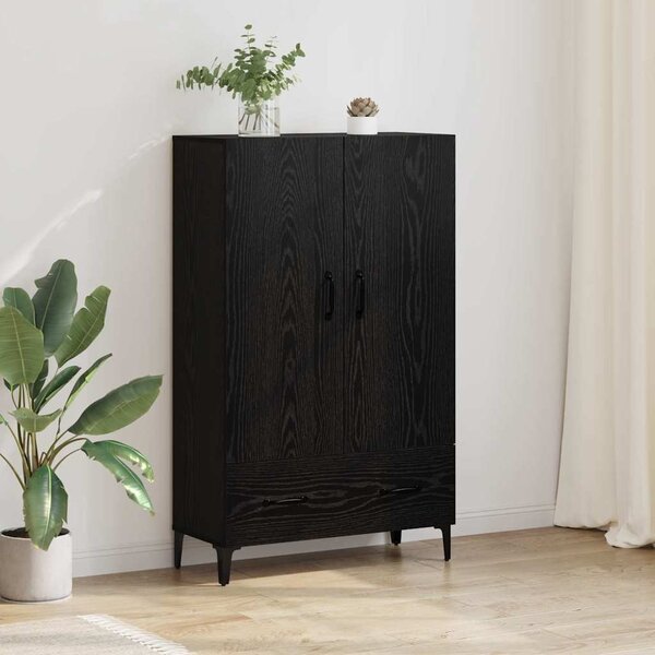 VidaXL Magasfiú Fekete tölgy 70 x 31 x 115 cm Műszaki fa és vas
