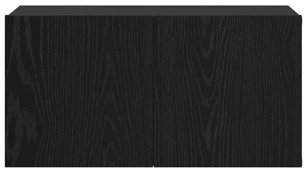 TV szekrény 3 pcs Fekete 60 x 30 x 30 cm Faanyag