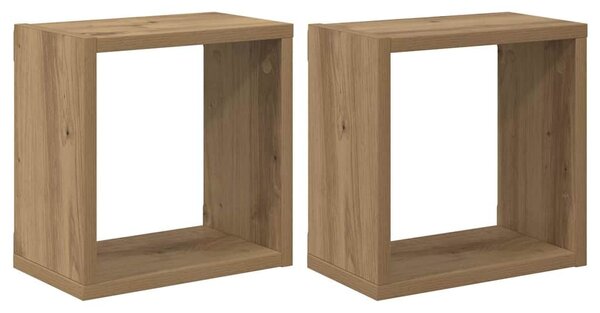 Fali Polcok 2 pcs kézműves tölgy 26 x 15 x 26 cm Faanyag