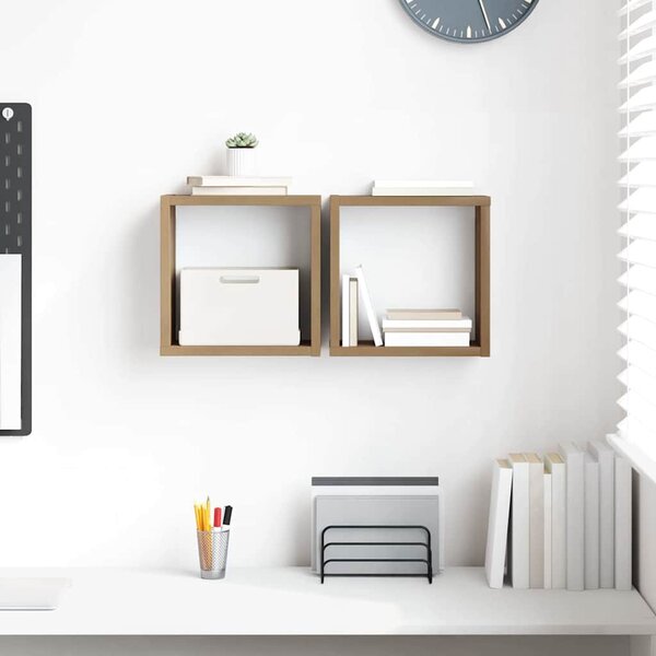 Fali Polcok 2 pcs kézműves tölgy 26 x 15 x 26 cm Faanyag
