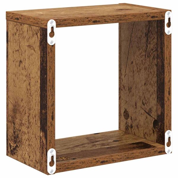 Fali Polcok polcokkal 2 pcs Régi fa 26 x 15 x 26 cm Faanyag
