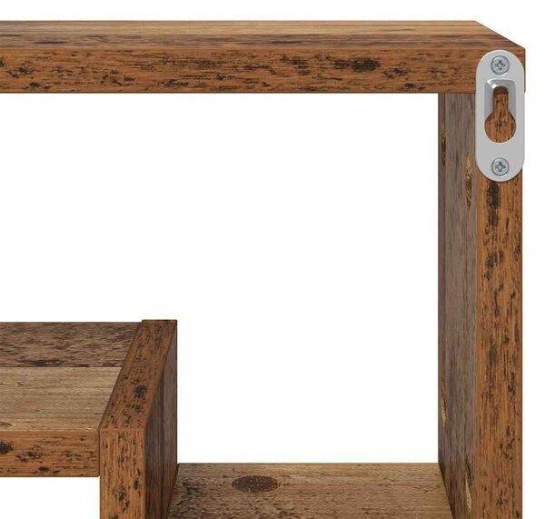 Falpolc polcokkal tárolóval Régi fa 82 x 15 x 51 cm Faanyag
