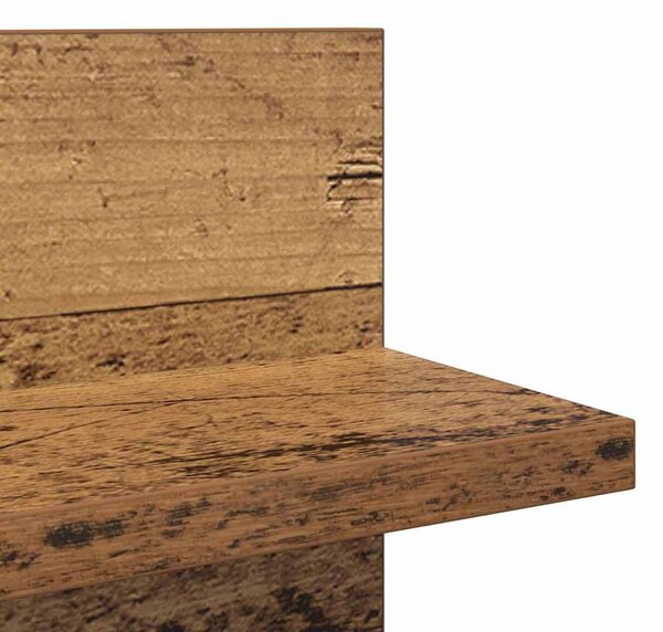 Falpolcok polcokkal 2 pcs Régi fa 80 x 11.5 x 18 cm Faanyag