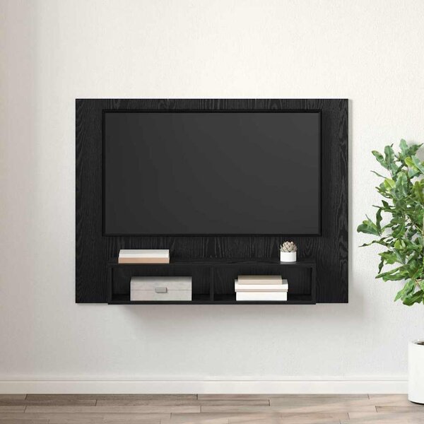 Fali TV Szekrény Musta tammi 120 x 23.5 x 90 cm Faanyag