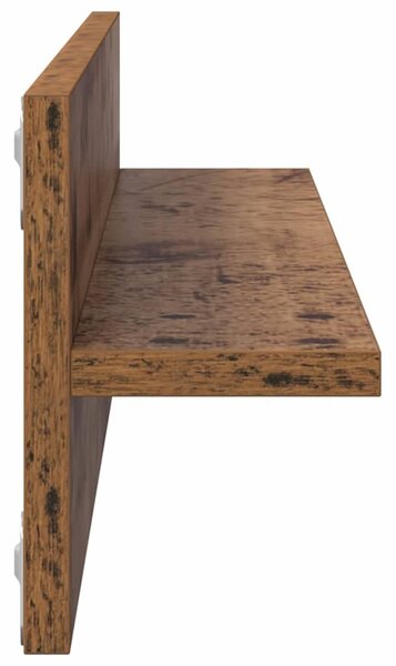 Falpolcok polcokkal 2 pcs Régi fa 80 x 11.5 x 18 cm Faanyag
