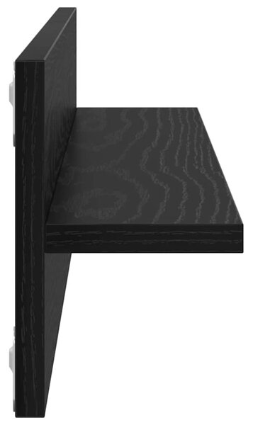 Falpolcok polcokkal 2 pcs Musta tammi 80 x 11.5 x 18 cm Faanyag