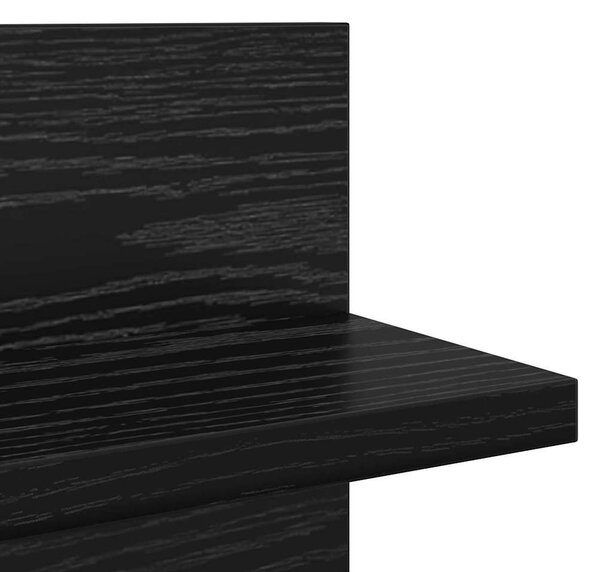 Falpolcok polcokkal 2 pcs Musta tammi 80 x 11.5 x 18 cm Faanyag