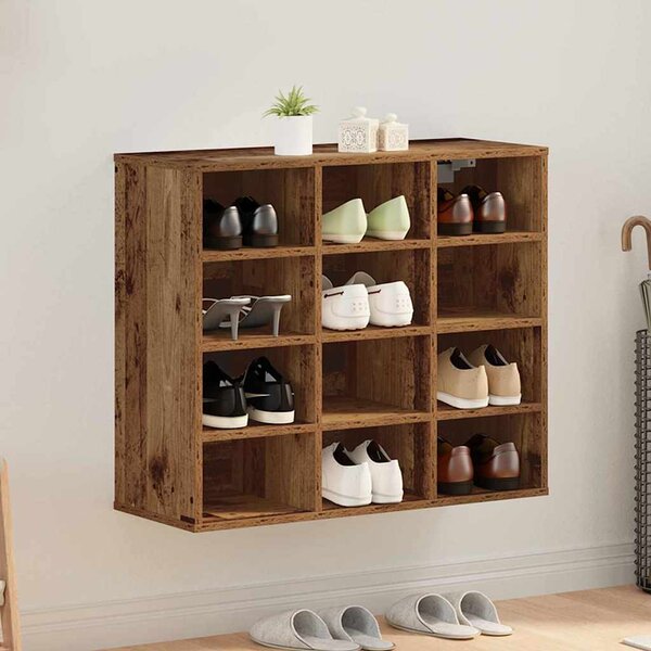 Cipősszekrény polcokkal Régi fa 77.5 x 30 x 67 cm Faanyag