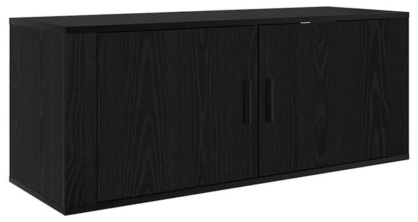 Fali TV Szekrény 100 x 34,5 x 40 cm Fekete tölgy Szerelt Fa