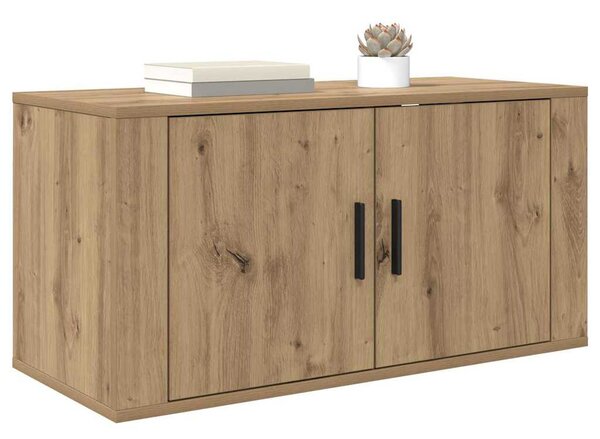Fali TV Szekrény 80 x 34.5 x 40 cm kézműves tölgy Szerelt Fa