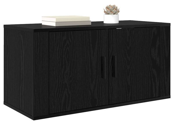 Fali TV Szekrény Musta tammi 80 x 34.5 x 40 cm Faanyag