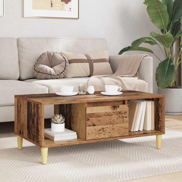 Dohányzóasztal fiókkal Öreg fa 90 x 50 x 26.5 cm Faanyag