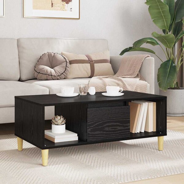 Dohányzóasztal Fekete tölgy 90 x 50 x 26.5 cm Szerelt Fa