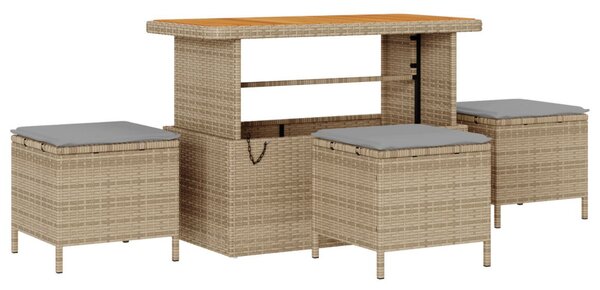 Kerti Kanapé Szett párnával 9 pcs Beige és Világosszürke