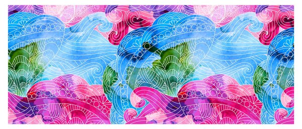 Kép - Színes hullámok (120x50 cm)