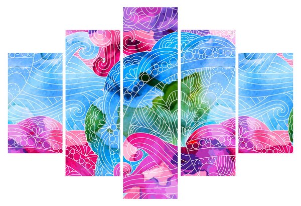 Kép - Színes hullámok (150x105 cm)