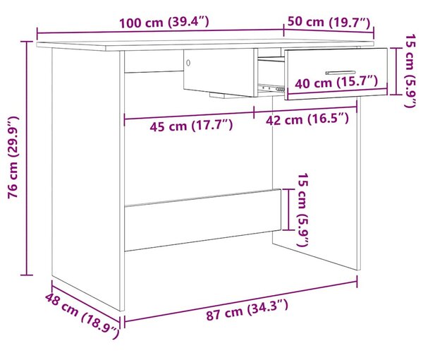 Asztal Öreg fa 100 x 50 x 76 cm Faanyag